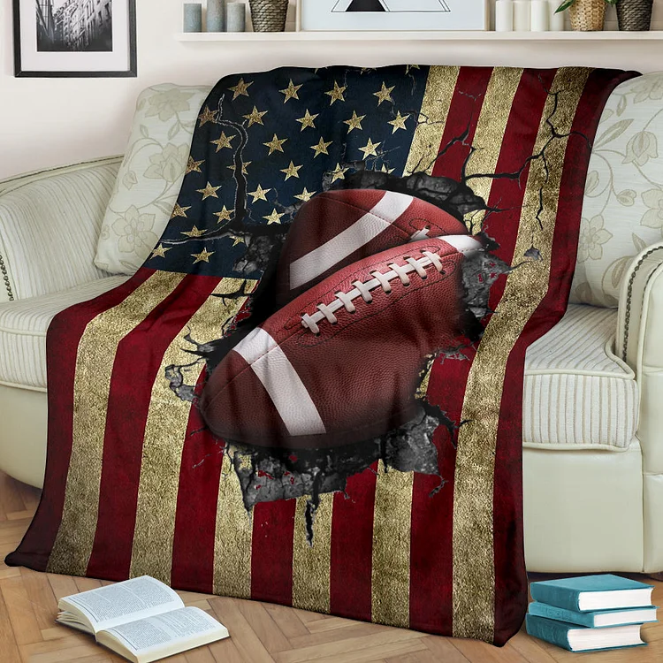 Super Bowl Blanket, American Football Blanket[personalized name blankets][custom name blankets]