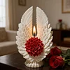 3D Angel Wing Flower Mould Silicone Wave Spiral Candle Mould Reusable Easy To Demold for Candles Soaps Crafts DIY Home Decor (Symmetrical)