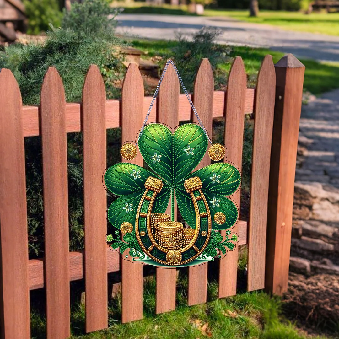 St. Patrick s Day 3 DIY 2D Flat Acrylic Diamond Painting Dots Pendant for Adults