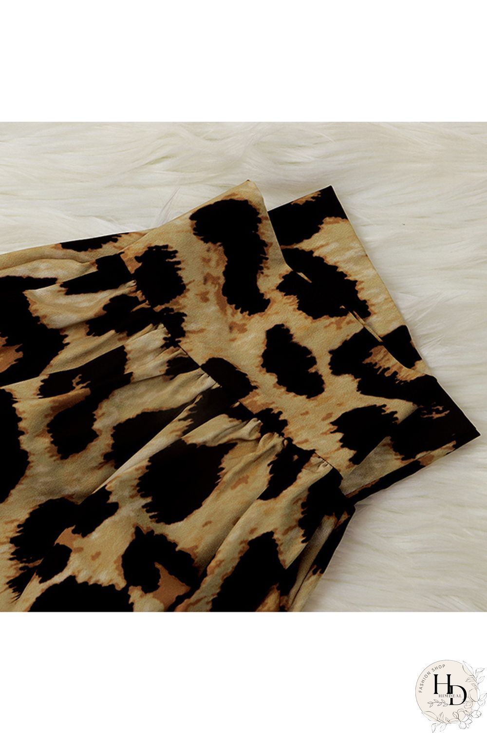 Yellow Sexy Leopard grain bandage Long Sleeve Turndown Collar Jumpsuits