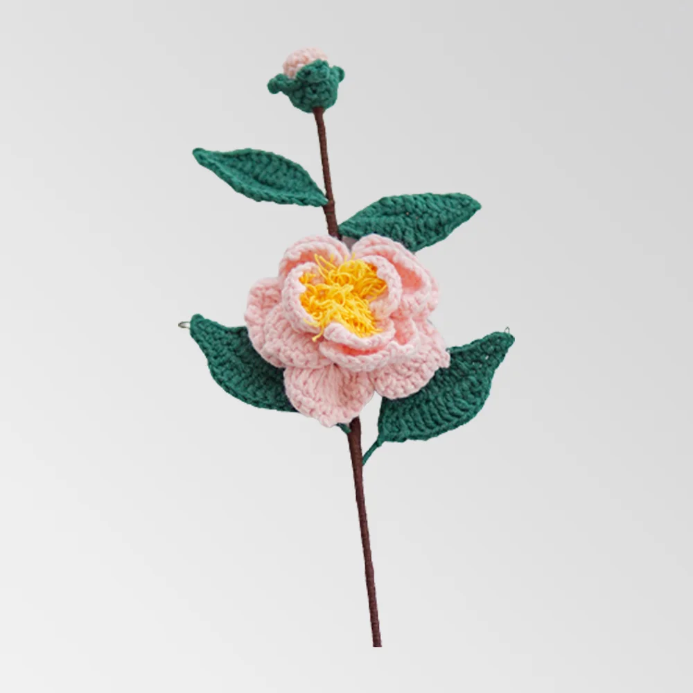 Romantic and Lasting Handwoven Camellia Bouquet Home Decor