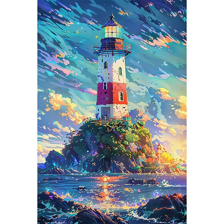 Full Round Diamond Painting - Island Lighthouse 40*60CM