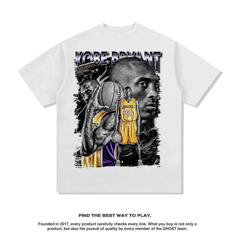 Kobe KOBE Street Basketball Print T-Shirt Crew Neck