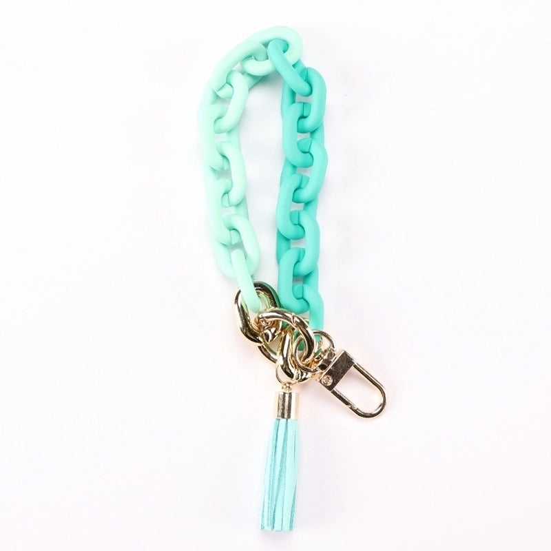 Minimalist Solid Color Arylic Plating Unisex Bag Pendant Keychain