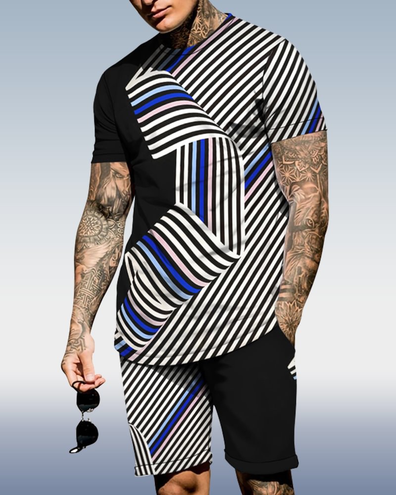 Men's spring and summer personalized printed suit 032