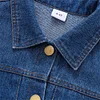 Baby Kid Girl Boy Lapel Collar Button Denim 2 Pcs Sets
