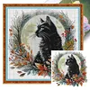 Autumn Night Black Cat-14CT Stamped Cross Stitch 35*35cm/13.78*13.78in tapestrymarket