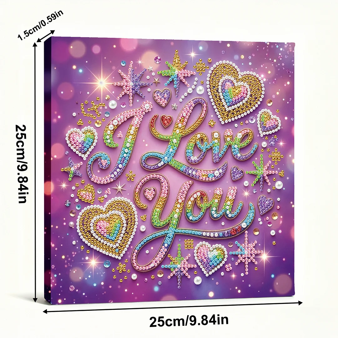 I Love You - DIY Pearl Diamond Art Kit With Frame 25*25cm