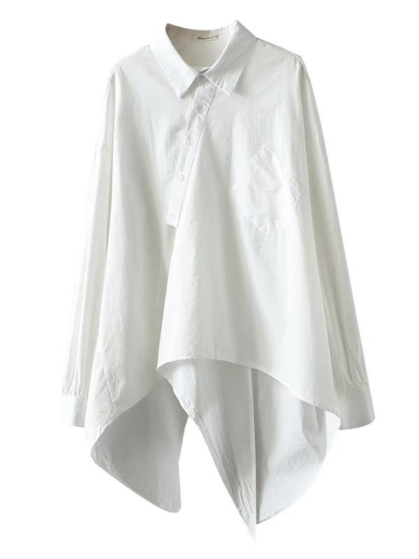 Loose Fit Irregular Texture Mesh Blouse