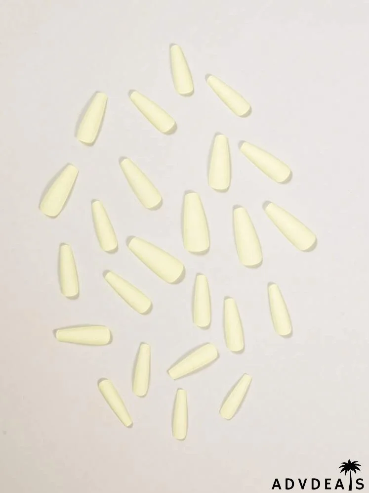 24pcs Solid Fake Nail & 1sheet Tape & 1pc Nail File