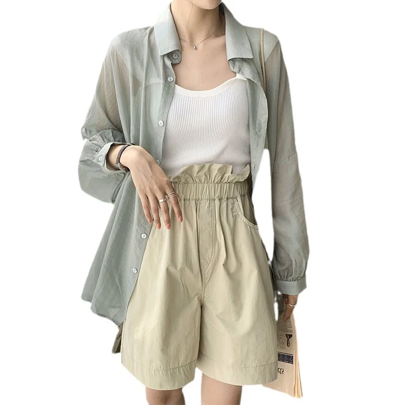 Uveng Uveng And Long Sun Protection Shirt Women 2024 Summer Long Sleeves Large-Size Breathable Thin Cardigan Coat Women Fashion Tops Up