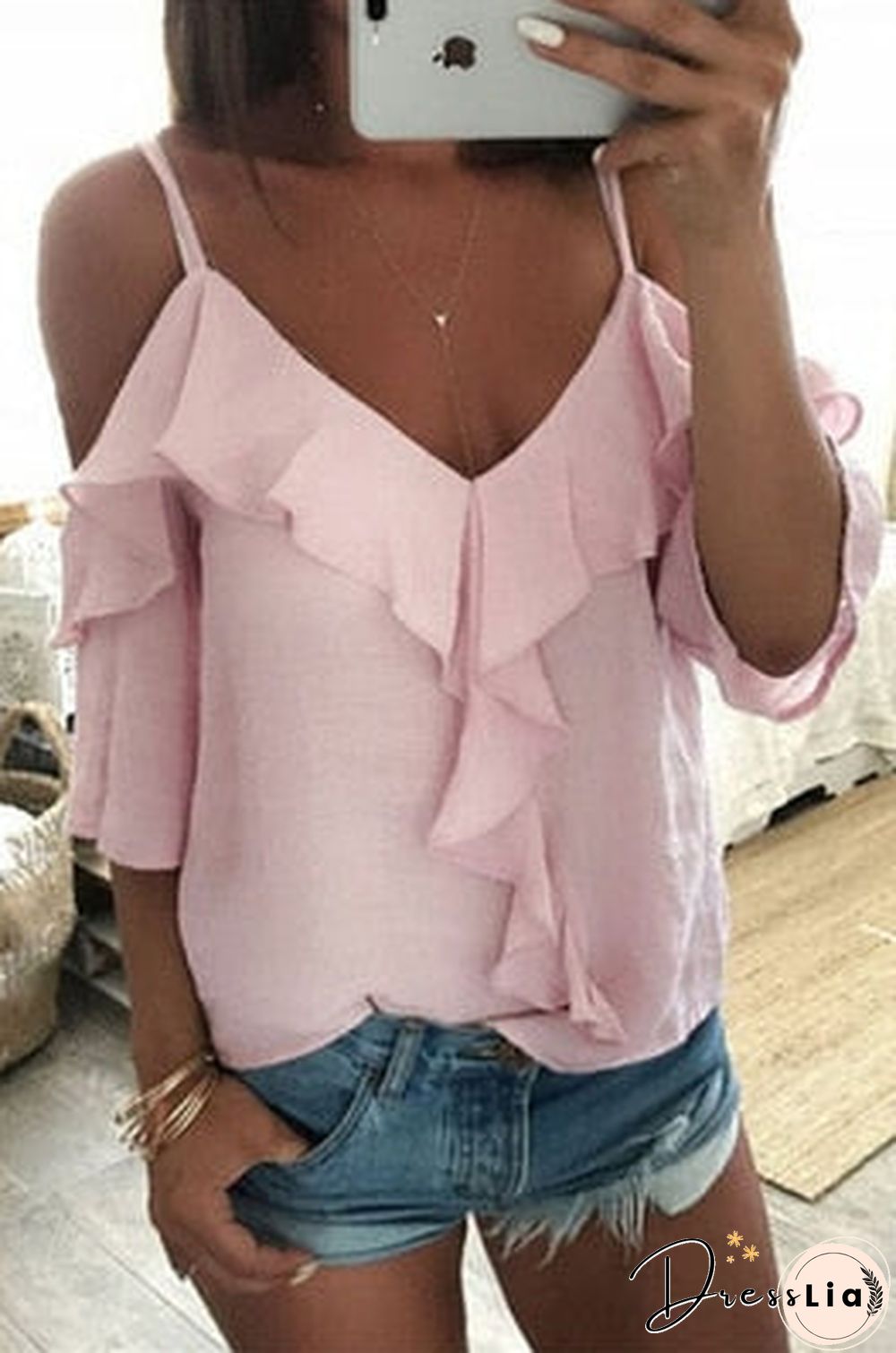 Off Shoulder Top Blouse Women Half Sleeve Spaghetti Strap Ruffle Womens Tops And Blouses Summer White Shirt Blusa