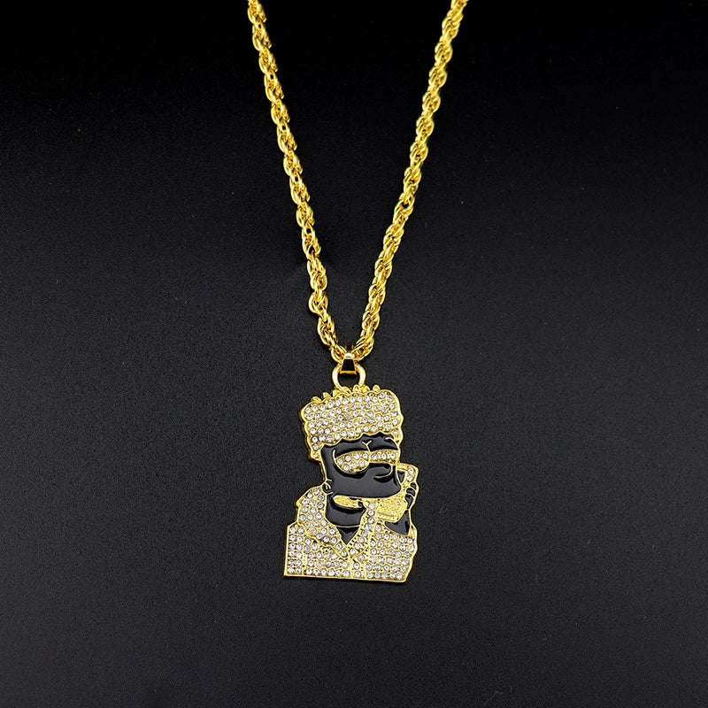 Cartoon Anime Simpsons Simpson Necklace Pendant Fashion Brand Hiphop Men And Women Hip Hop Ear Accessories