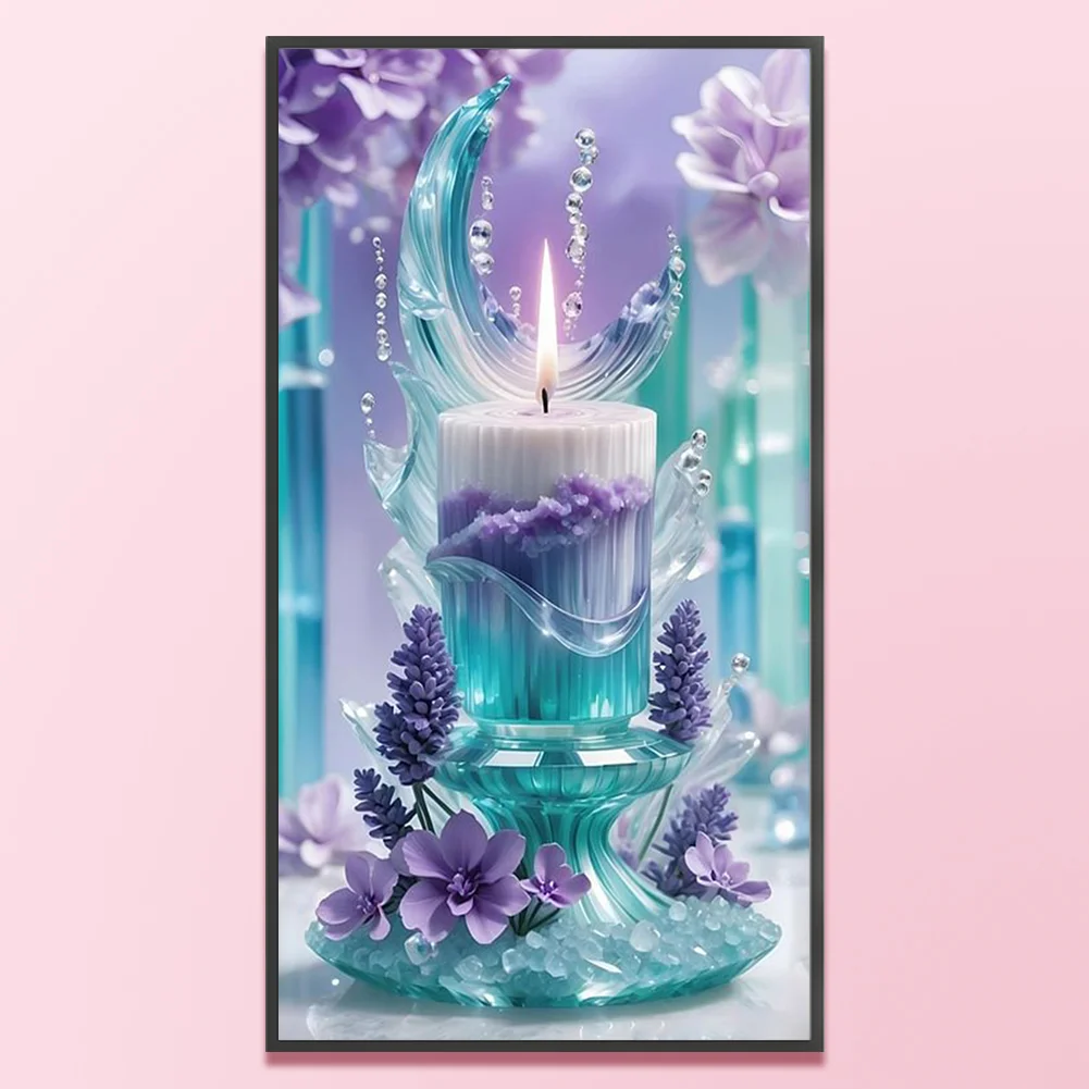 11CT Full Stamped Cross Stitch - Candle(Canvas|40*70CM)