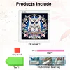 5D bricolage partiel forme sp&eacute;ciale foret diamant peinture kit hibou d&eacute;coration 30x30cm