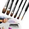(US Local)8Pcs/Set Oil Painting Brushes with Iron Box Drawing Art Supplies (Wolf Hair)