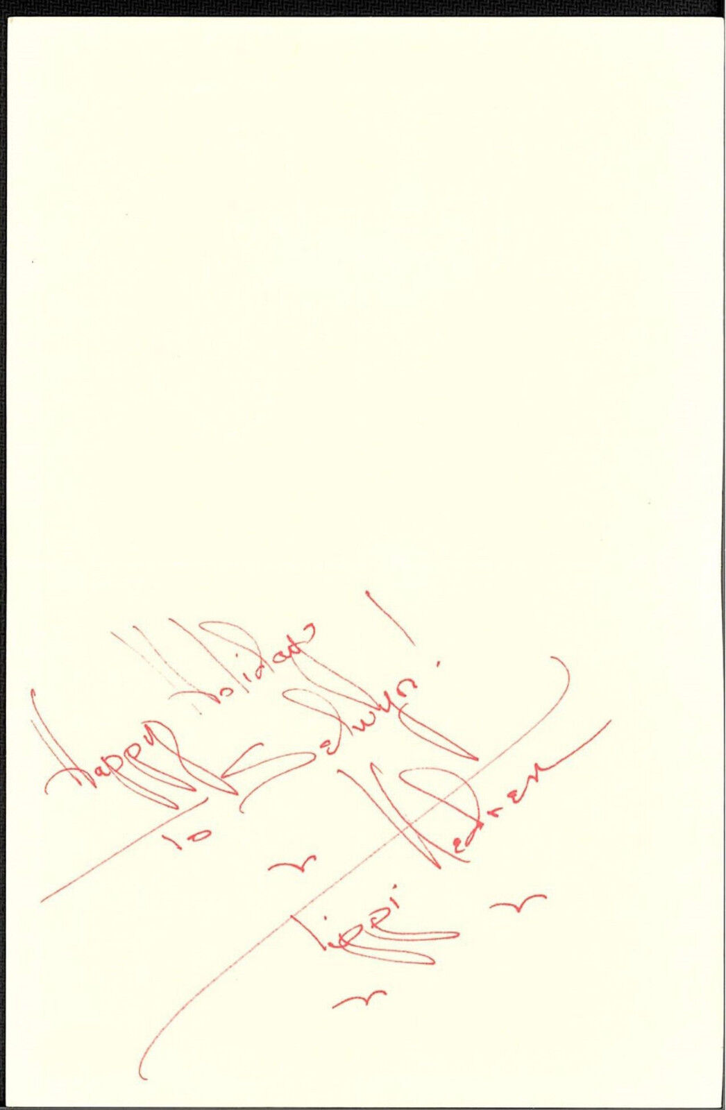 TIPPI HEDREN ACTRESS BIRDS & MARNIE HAND SIGNED EASTER CARD 4X6 JSA COA #P41823