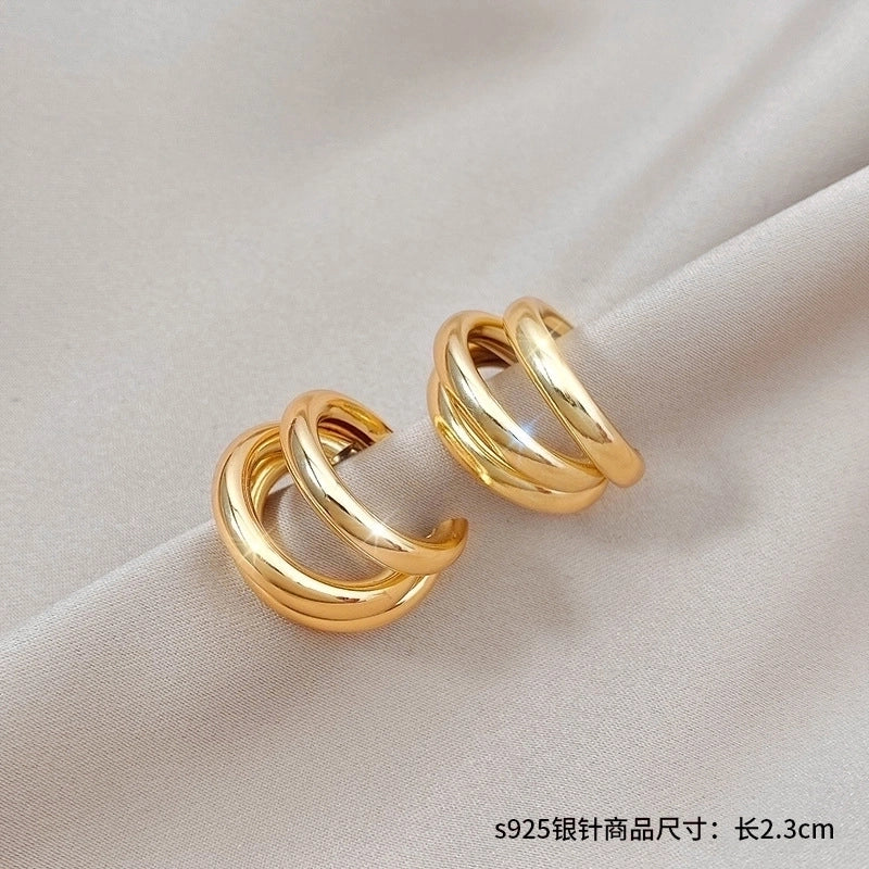 Lady Geometric Alloy Plating Artificial Pearls Women’s Earrings 1 Pair