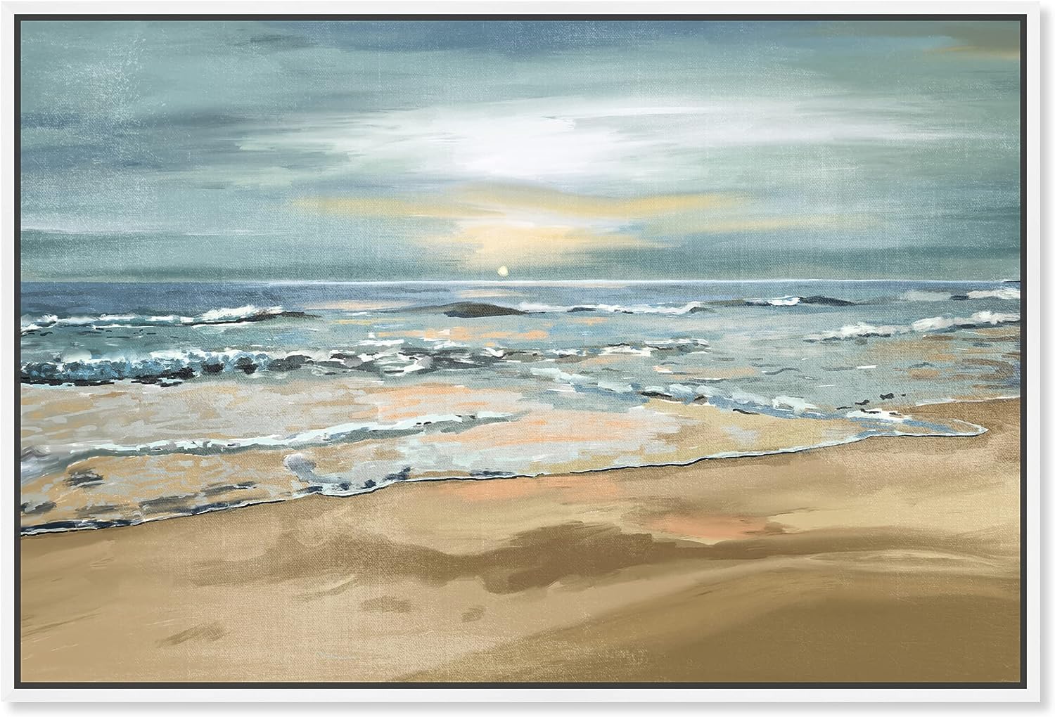 The Oliver Gal Artist Co. Nautical and Coastal Contemporary Canvas Wall Art Tidal Beach Living Room Bedroom and Bathroom Home Decor 54 in x 36 in Blue and Brown