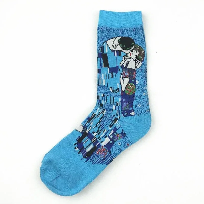 CUHAKCI Cotton Socks Funny Oil Painting Fashion Happy Socks Night Winter Male Female Colorful Print Van Gogh Art Sock one pair