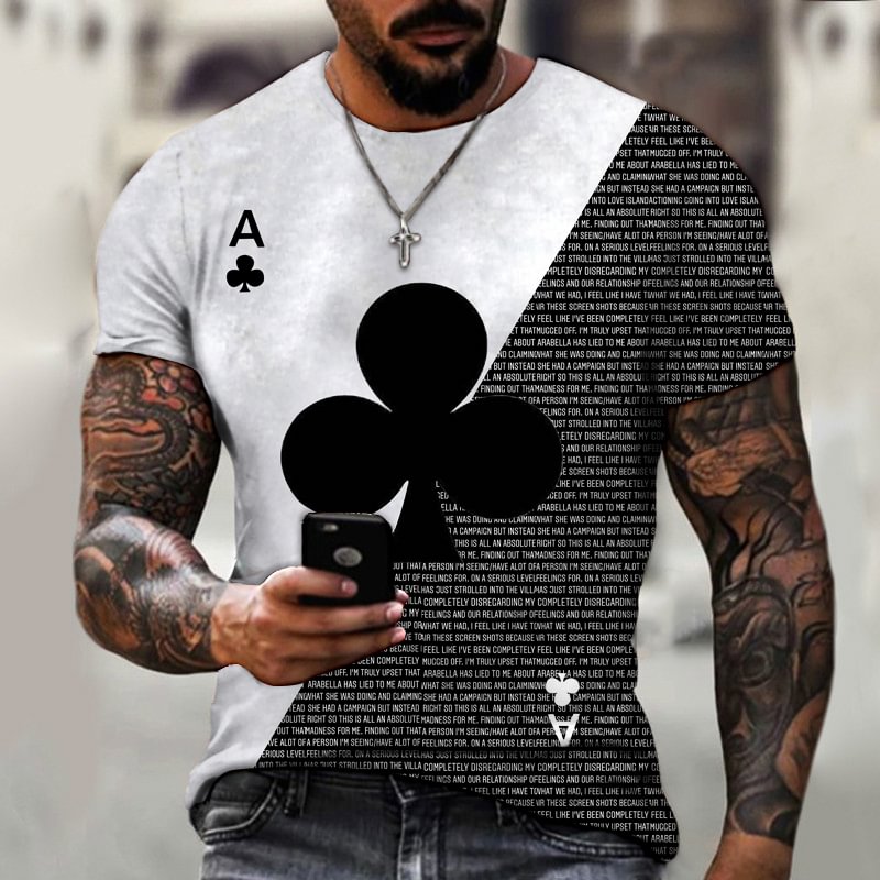 Poker Graphics Casual Short-Sleeved Men's T-Shirts-VESSFUL