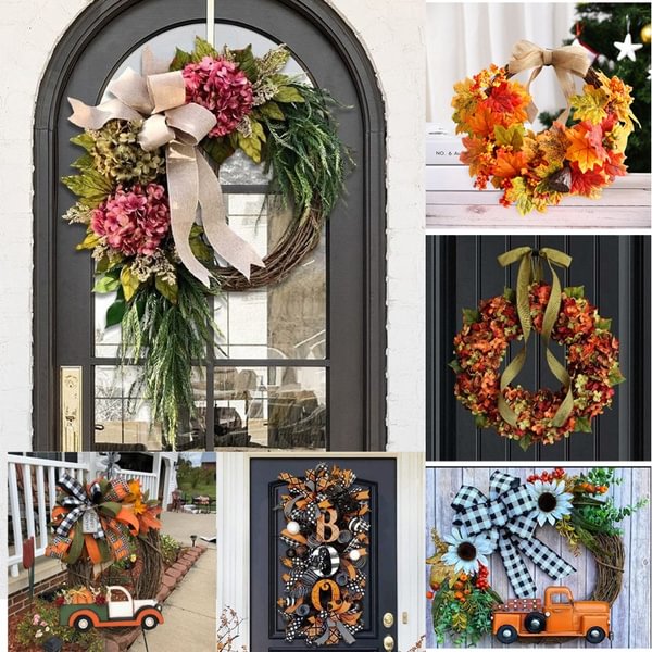 2022 NEW 6 Styles Farmhouse Pink Hydrangea Wreath Rustic Home Decor Artificial Garland for Front Door Wall Decor - Shop Trendy Women's Fashion | TeeYours