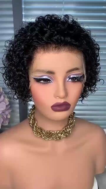 Curly Pixie Wigs 100% Human Hair Short Cut Curly Wig 13x4 Lace Front Wig