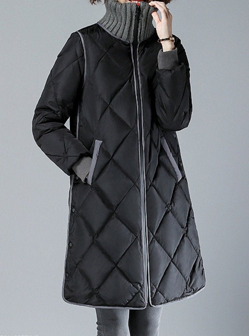 Fall/Winter Fashion Mid-length Stand-up Collar Thicken Coat | EGEMISS