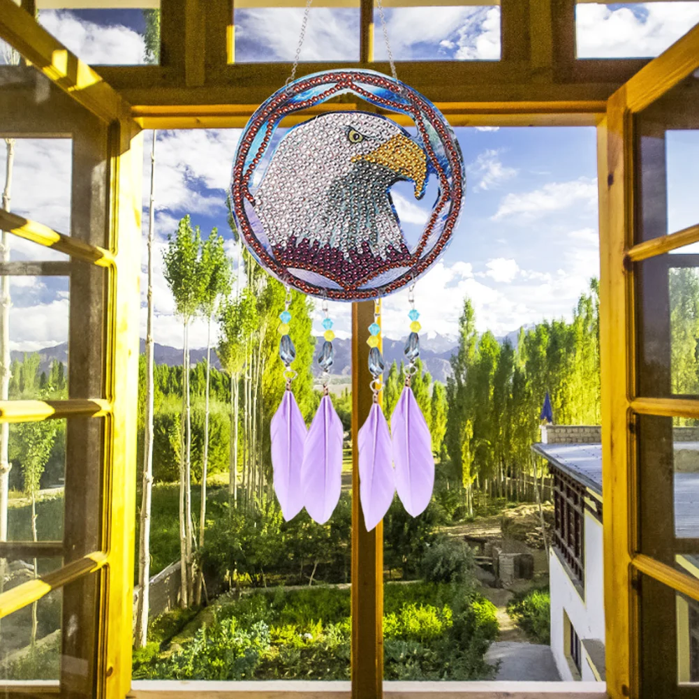 DIY Diamond Painting Dream Light Catcher Wind Chime - Eagle