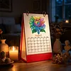 2027 New DIY Diamond Painting Sunflower Desk Calendar Set 12-Month Flip Calendar Design Monthly Planner Office Desktop Decor
