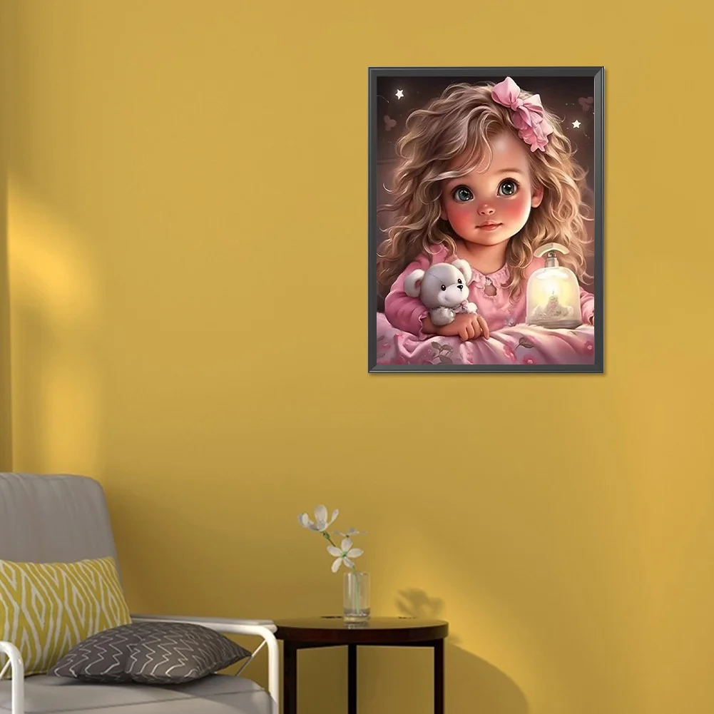 Diamond Painting - Full Round Drill - Sweet Girl(Canvas|30*40cm)