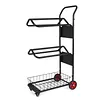 [US Local Warehouse] Rolling Horse Saddle Rack Cart with Storage Basket Saddle Pad Rack Stand 3 Tier Heavy Duty Horse Tack Organizer for Stable Storage Moving Transport Supplies