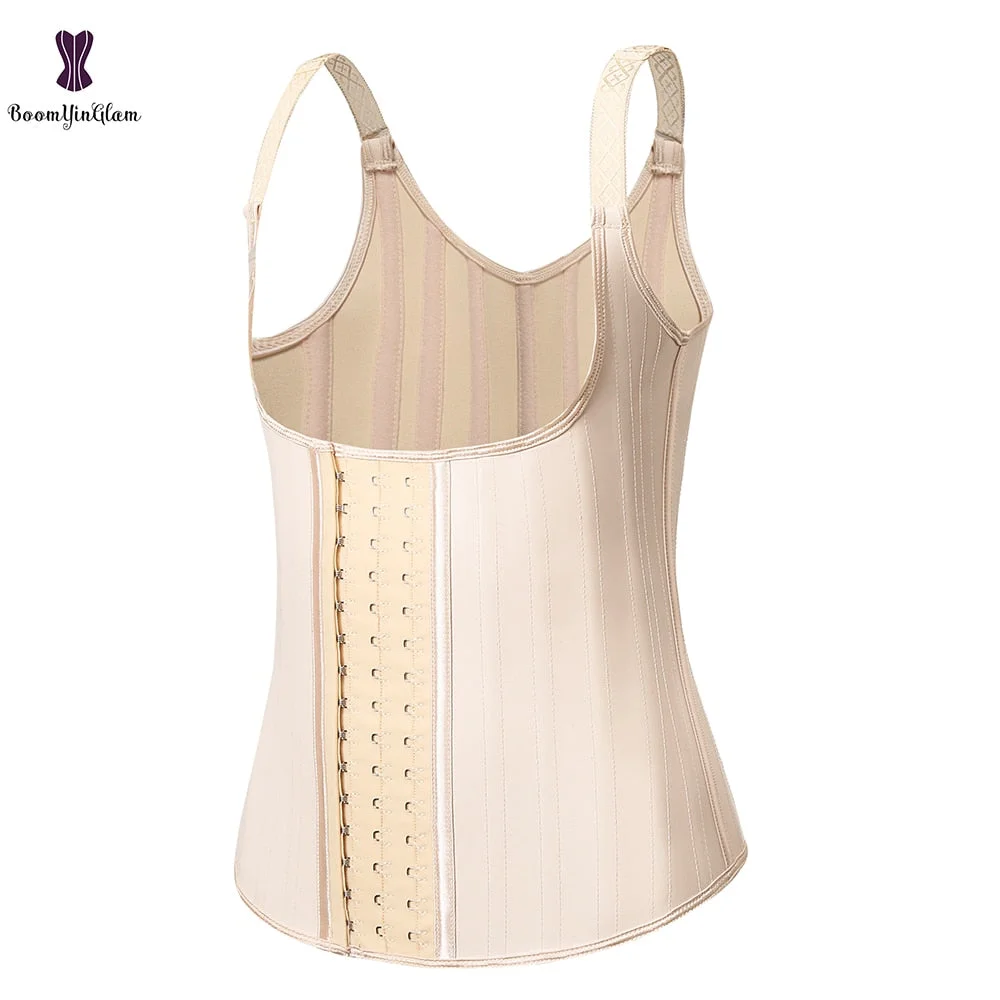 Adjustable Waist Trainer 25 Steel Boned Slimming Corset Workout Girdle Vest Latex Women Body Shaper Plus Size XS -6XL #663