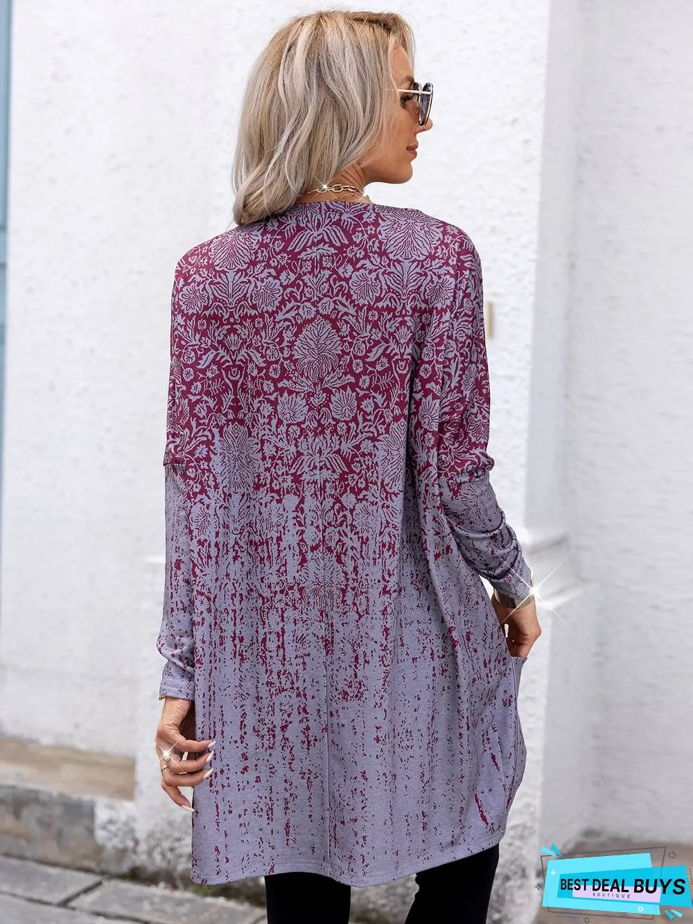 Casual Long Sleeve Crew Neck Printed Sweatshirt