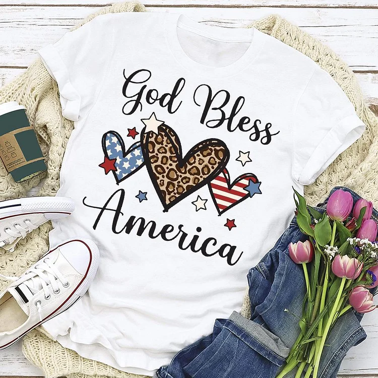 Independence Day Print Love T-shirt Tee-Annaletters