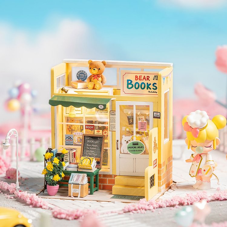  Robotime Online Rolife Mind-Find Bookstore DIY Miniature House DG152  1: 22