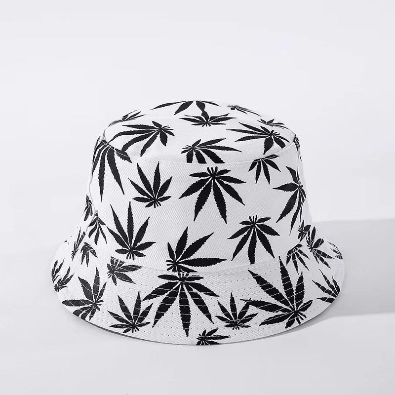 Women’s Minimalist Leaves Printing Wide Eaves Bucket Hat