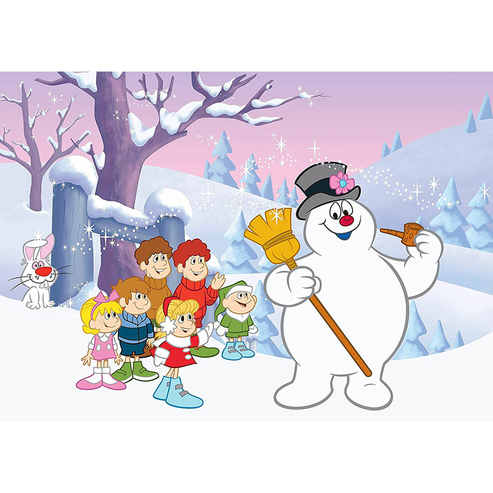 

40*30CM - Round Drill Diamond Painting - Snowman and Friends, 501 Original