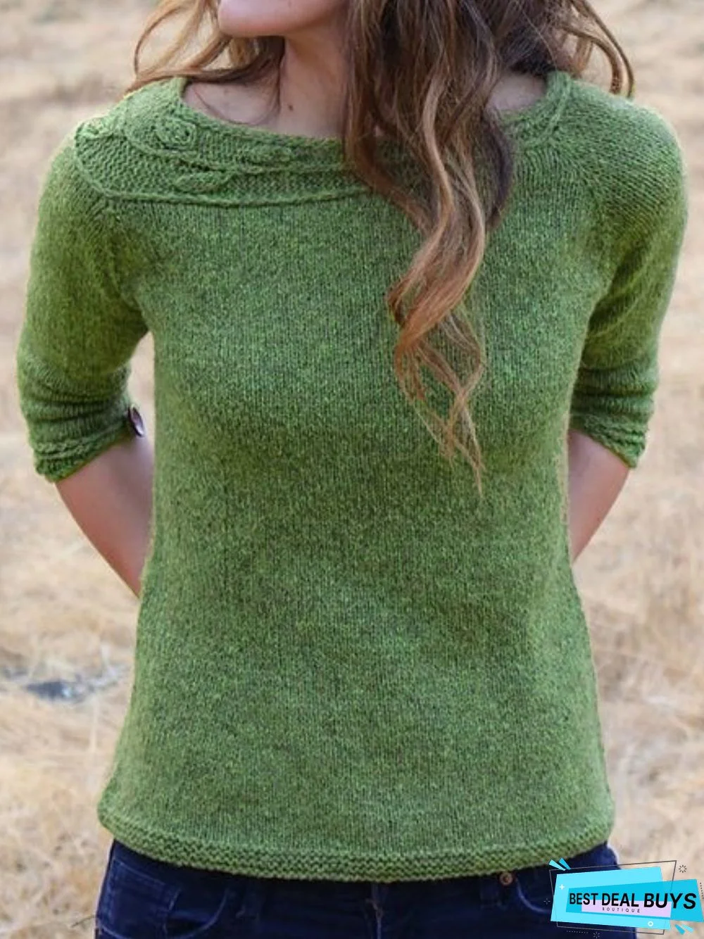 Casual Long Sleeve Round Neck Sweater