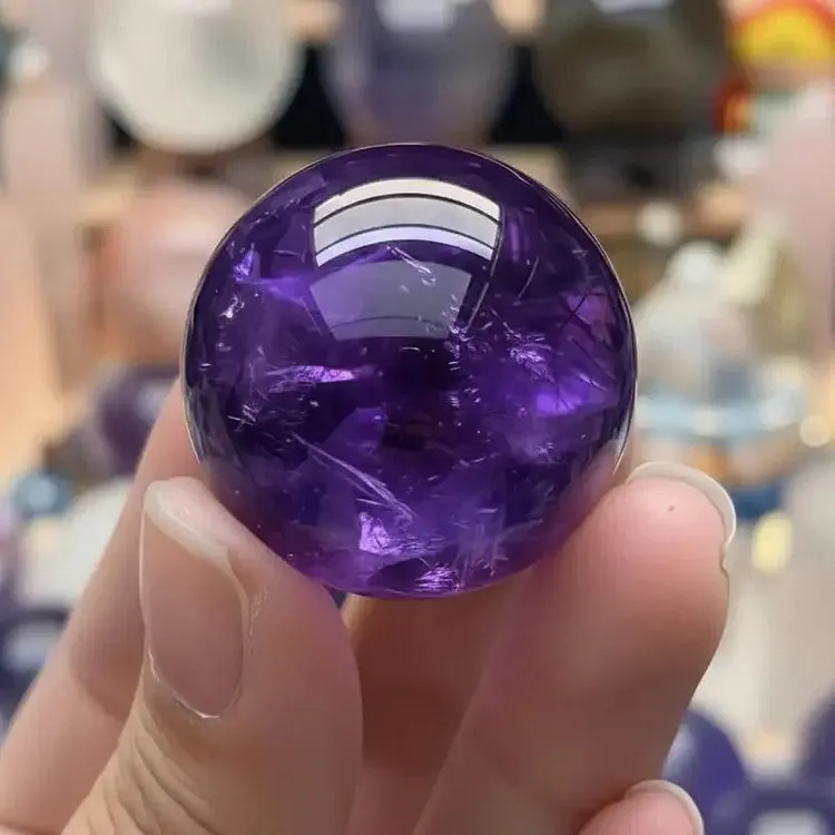 AAA Rainbow Amethyst Crystal Sphere | Meditation + Brow Chakra
