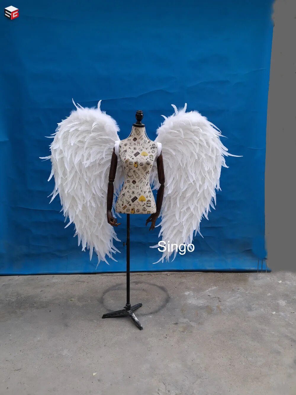 VCshoes Natural Feather Handicrafts White Angel Wings Wedding Background Wall Decor Cute Bendable Fairy Wing Gifts