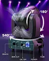 Luz m&oacute;vel para DJ de 230 W, girat&oacute;ria, 18 lados, prism&aacute;tica, ilumina&ccedil;&atilde;o de palco, 7 padr&otilde;es e 8 cores, refletor com DMX e modo de controle de voz, para casamento, igreja, apresenta&ccedil;&otilde;es ao vivo, bar.
