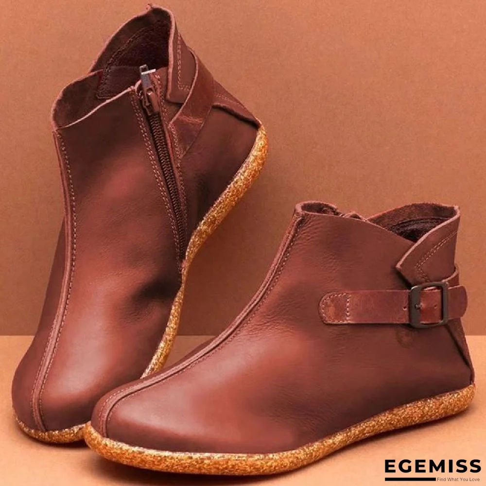 Flat Round Toe Retro Soft Boots | EGEMISS
