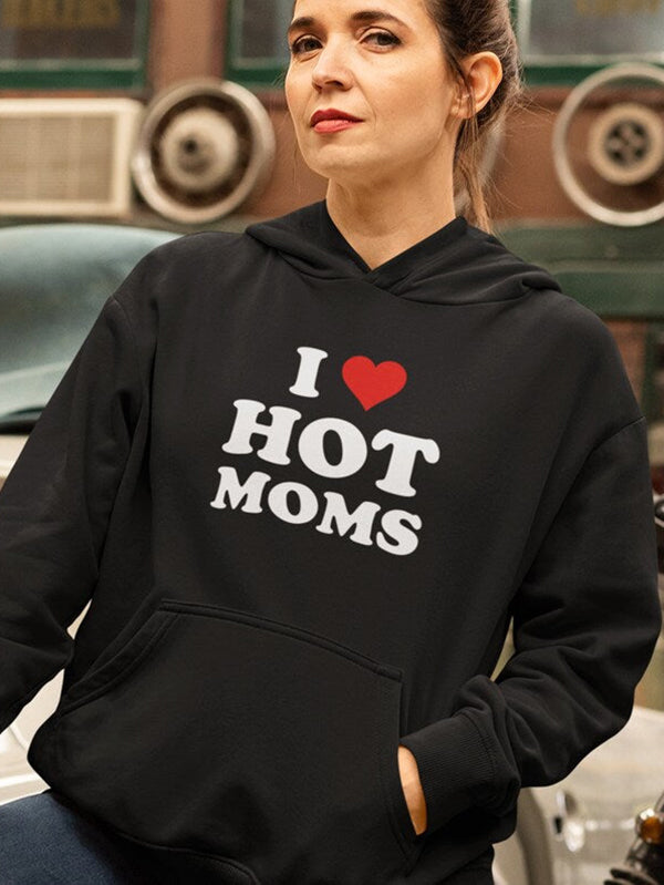 Women's Trendy I Heart Hot Moms Hoodies