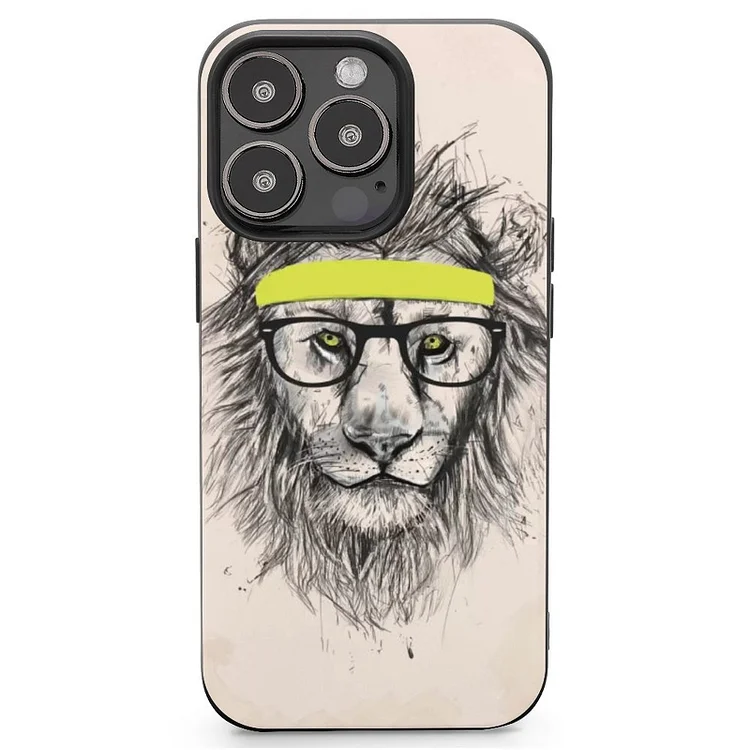Hipster Lion (Light Version) Mobile Phone Case Shell For IPhone 13 and iPhone14 Pro Max and IPhone 15 Plus Case - Heather Prints Shirts