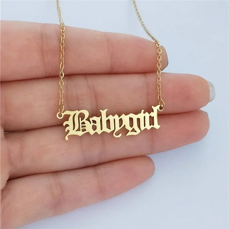 Old English Custom Name Necklace