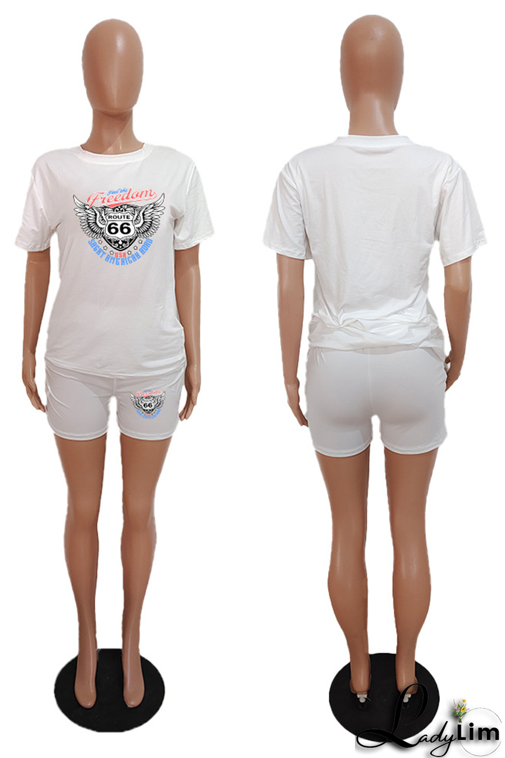 Orange Casual Print Patchwork O Neck Plus Size Two Pieces