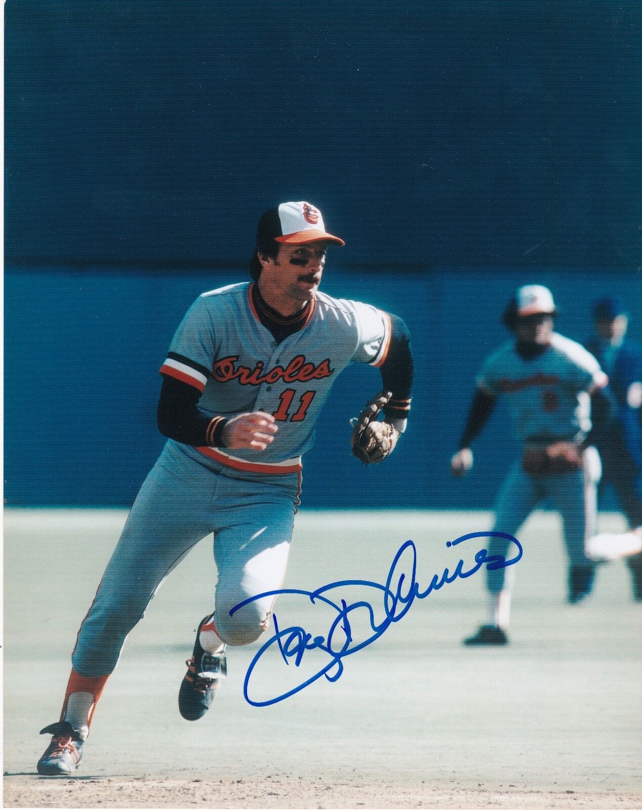 DOUG DECINCES BALTIMORE ORIOLES ACTION SIGNED 8x10