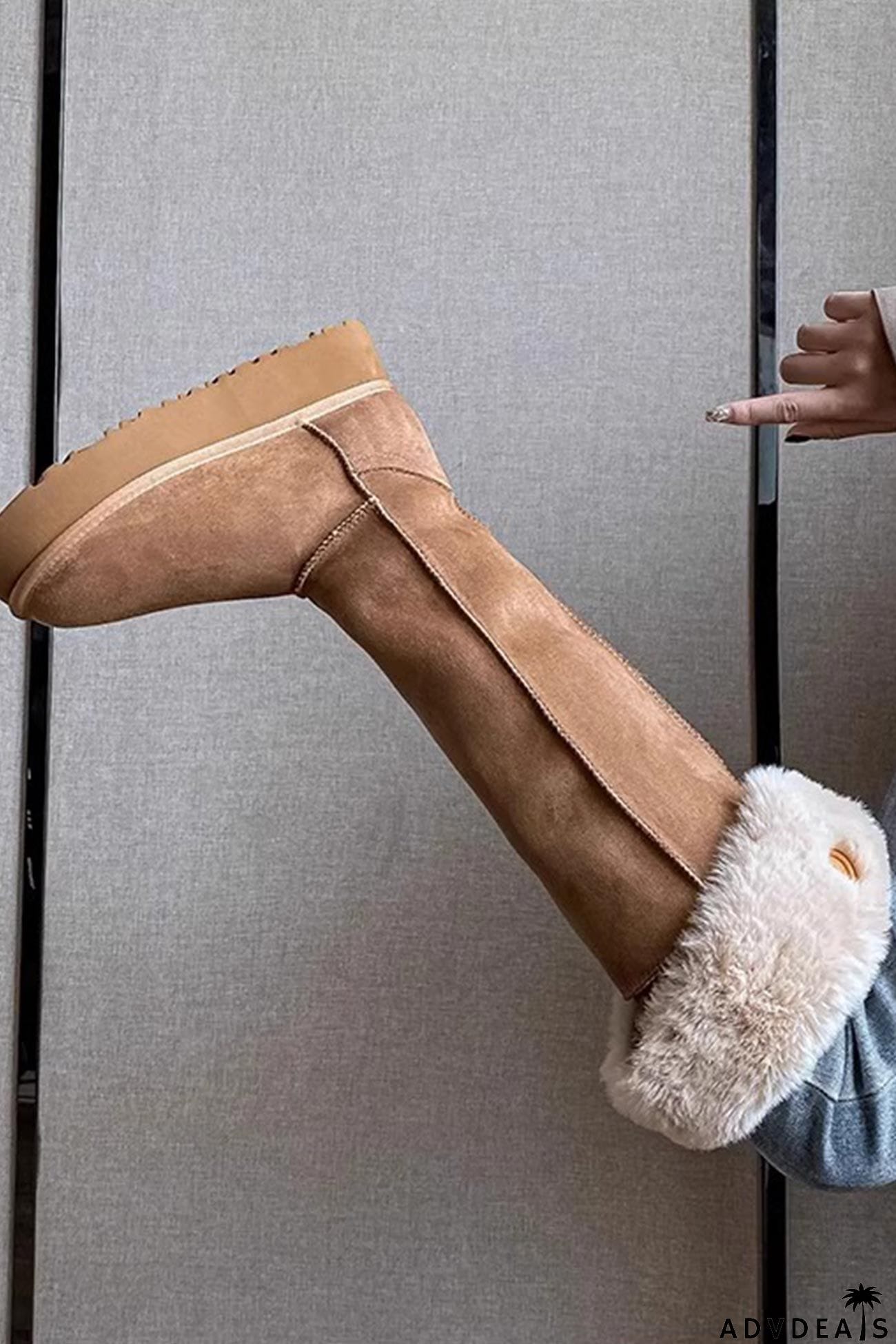 Plush Platform Knee-high Snow Boots