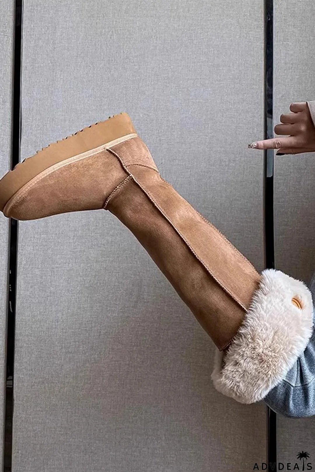 Plush Platform Knee-high Snow Boots